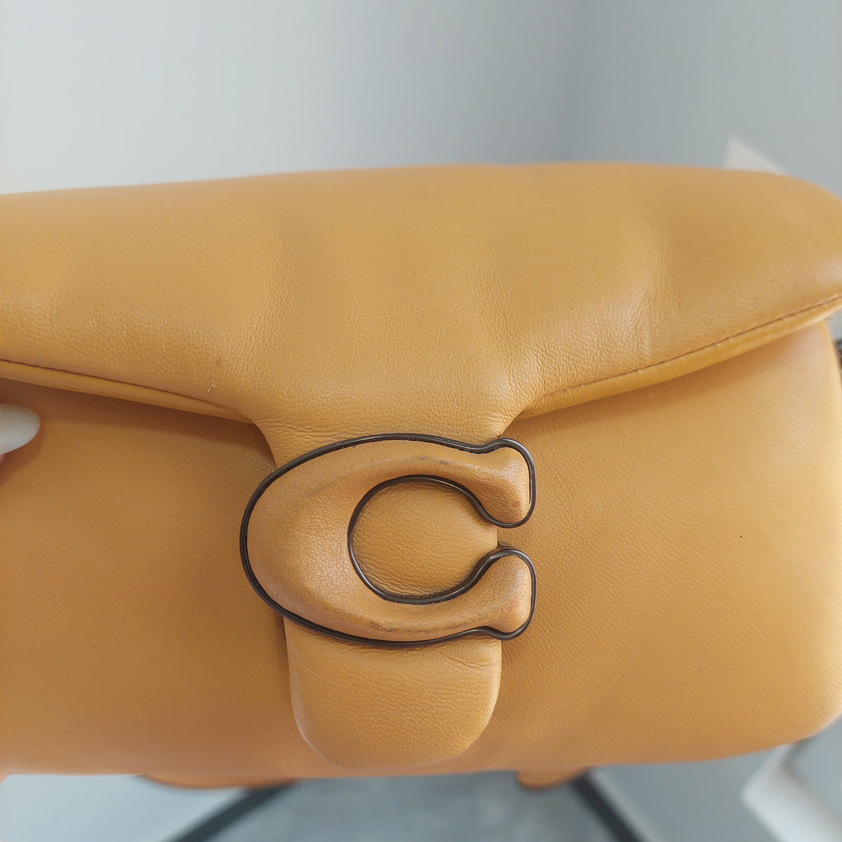 Coach Yellow Pillow Tabby Nappa 18 Leather Shoulder Bag | Pre Loved |