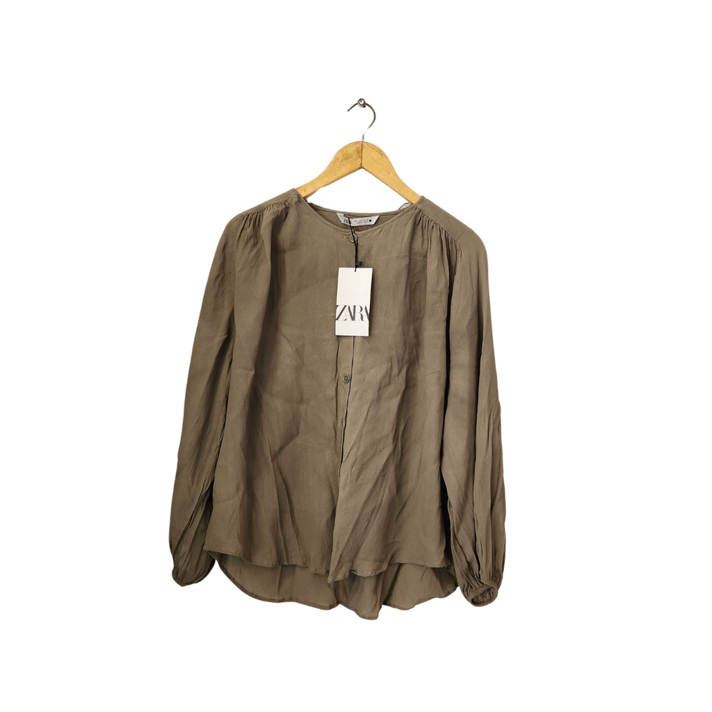 ZARA Olive Green Front Buttons Top | Brand New |