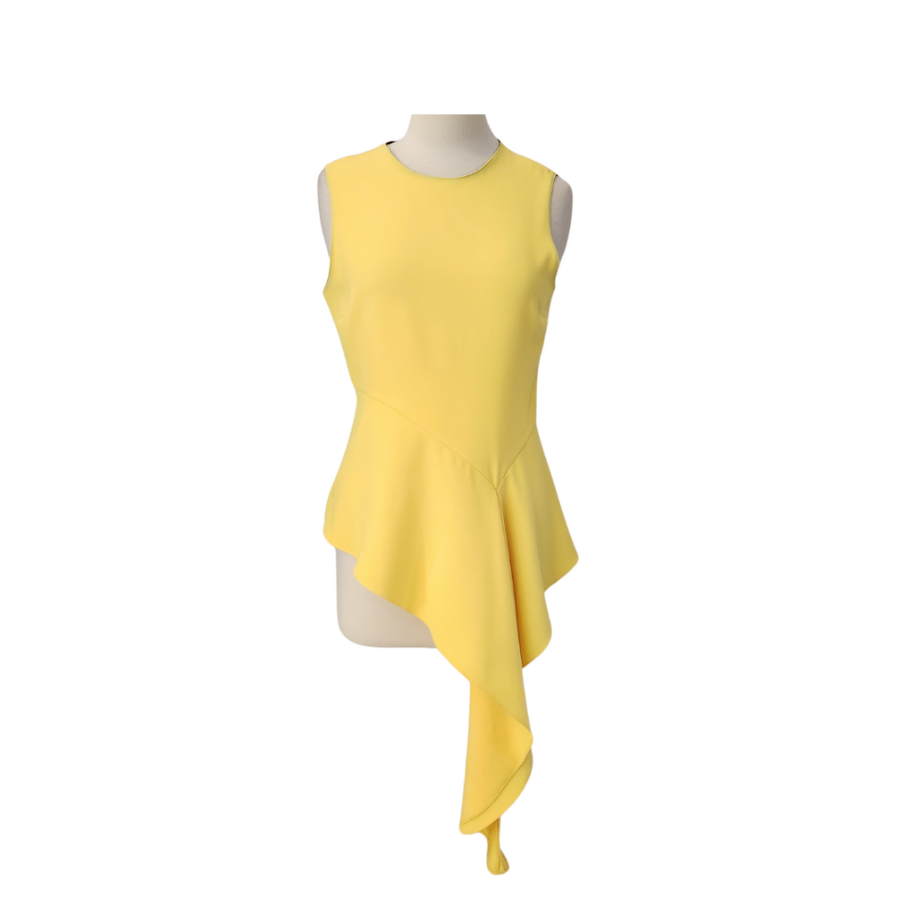 ZARA Yellow Sleeveless A-symmetrical Top | Like New |