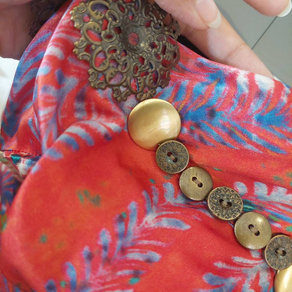 Sania Maskatiya Multicoloured Digital Printed Silk Dress | Gently Used |