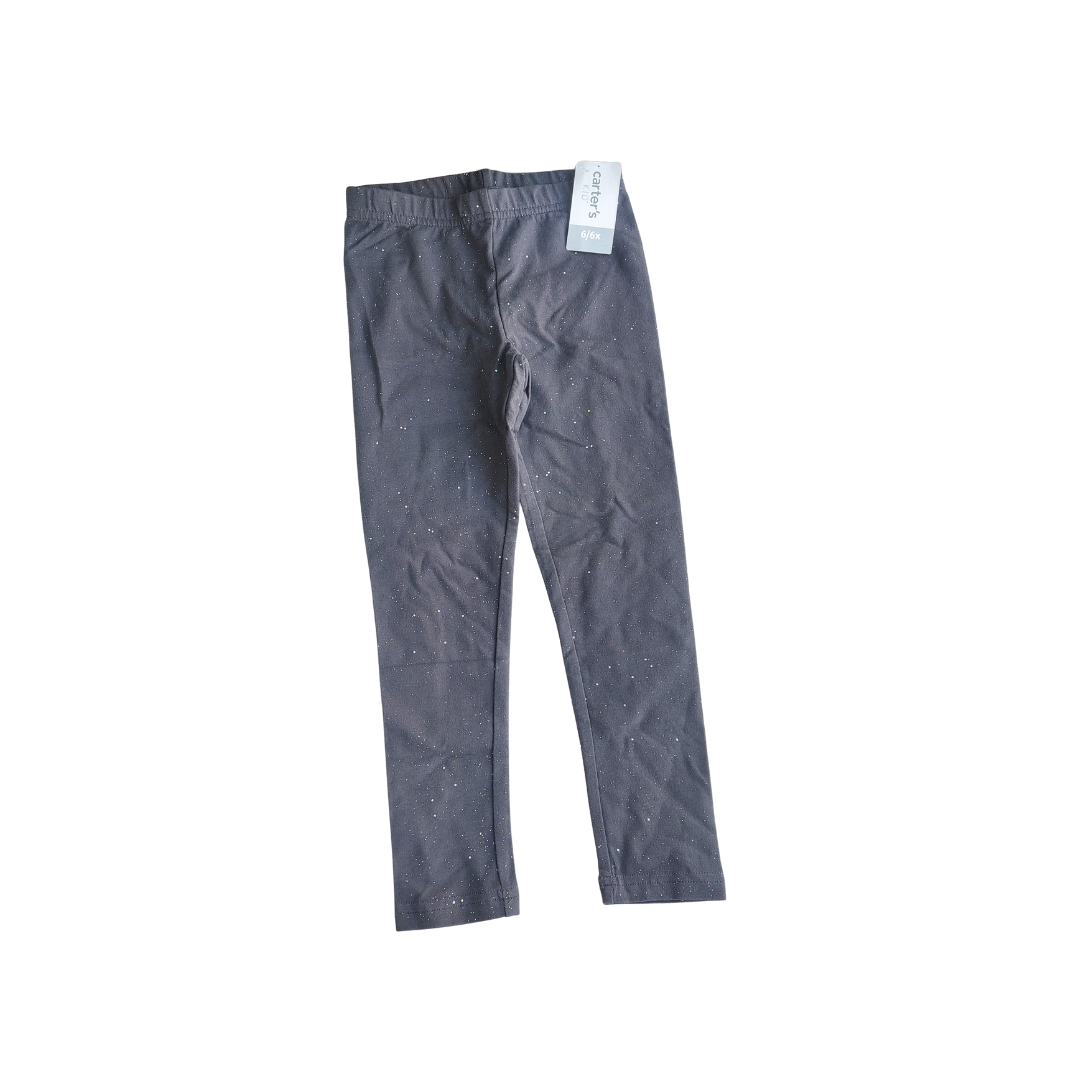 Carter's Kid Grey Glitter Tights (6/6x Years) | Brand New |