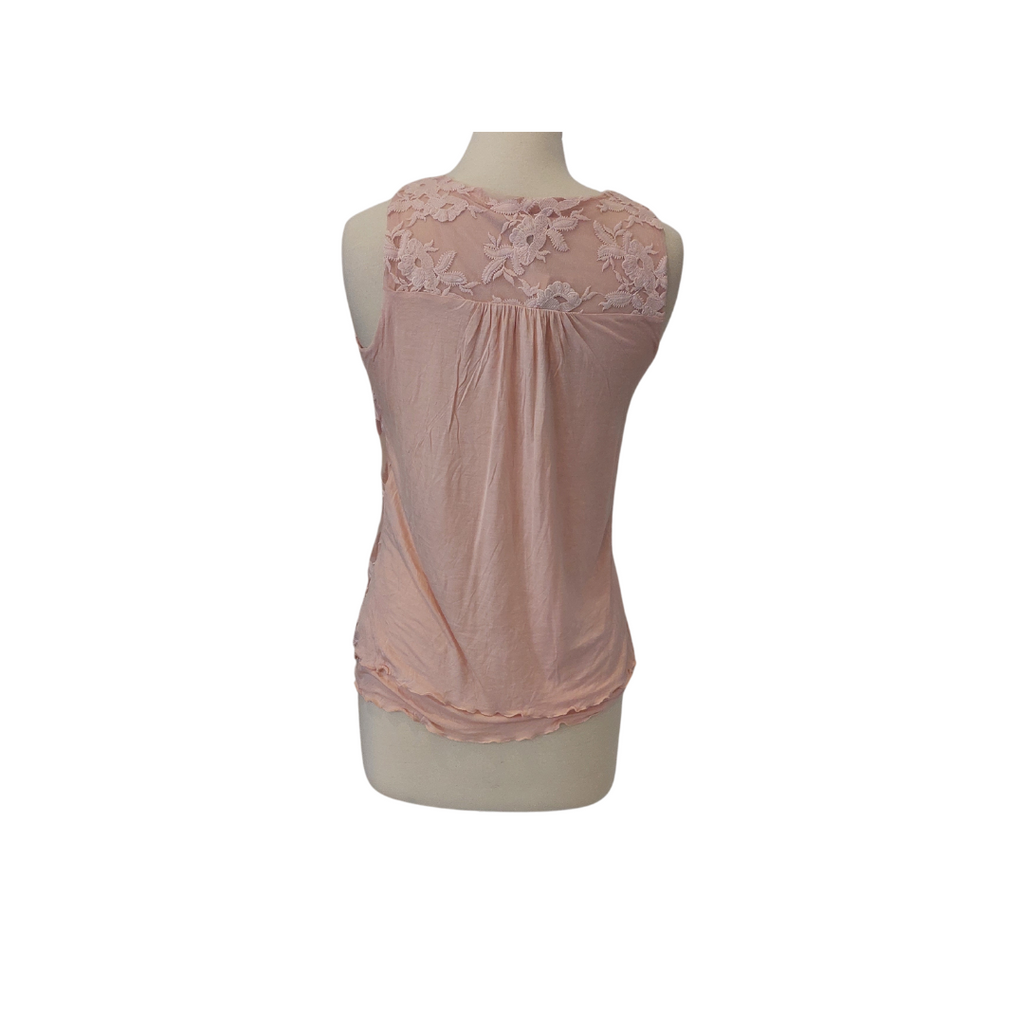 Cable & Guage Pink Lace Sleeveless Top | Brand New |