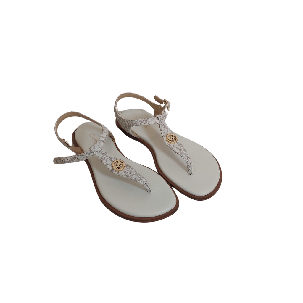Michael Kors MALLORY Monogram Flat Thong Sandals | Gently Used |
