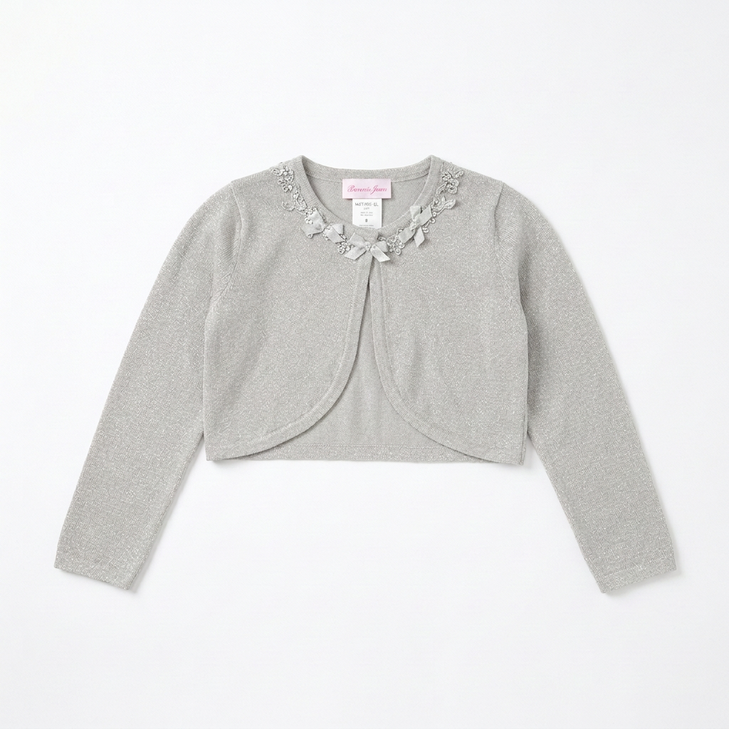 Bonnie Jeans Grey Glitter Bow Detail Cardigan (6 Years) | Brand New |