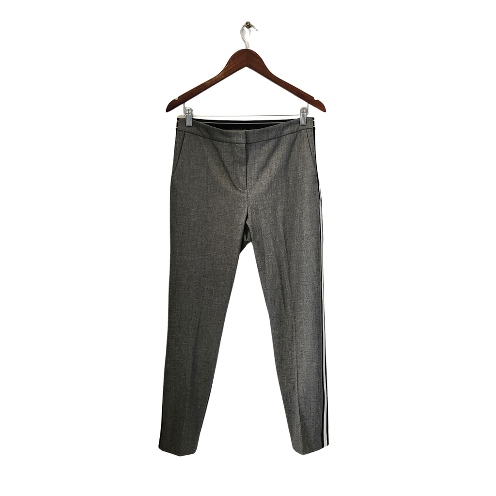 ZARA Grey Pants with Side White and Black Stripe | Pre Loved |
