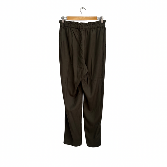 H&M Olive Green Elastic Belt Pants | Gently Used |