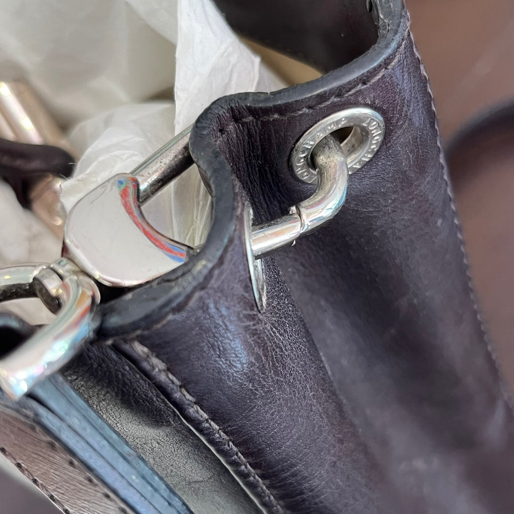 Longchamp Dark Brown Leather Crossbody Bag | Pre Loved |