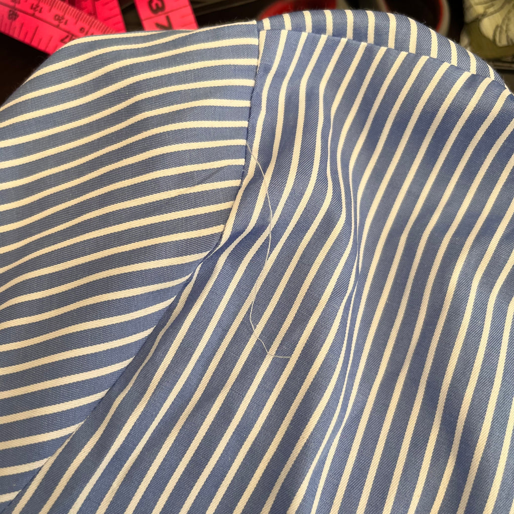 Riva Factory Blue & White Striped Button Down Dress | Gently Used |