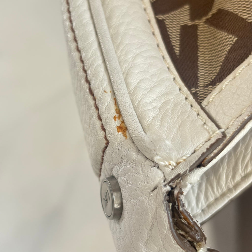 Michael Kors White & Brown Leather Hobo Bag | Pre Loved |