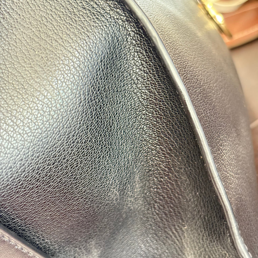 Michael Kors Black Avril Large Pebbled Leather Top-Zip Satchel Bag | Pre Loved |