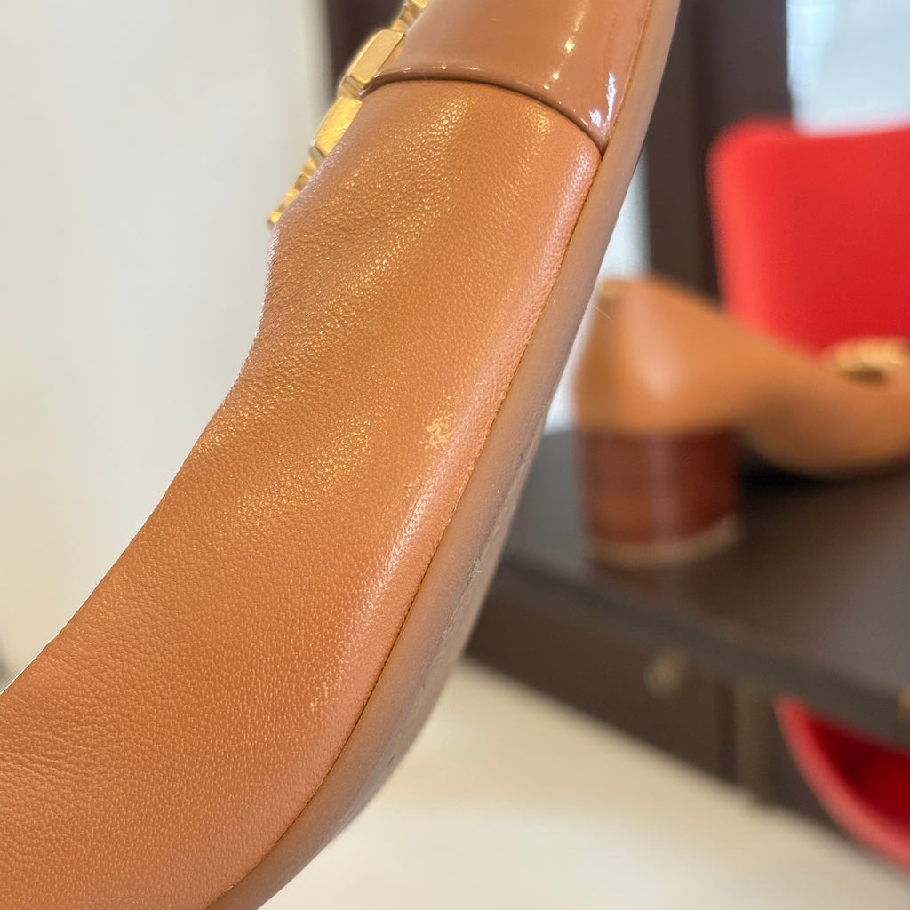 Tory Burch Tan Leather 'Everly' Cap-Toe Pumps | Gently Used |