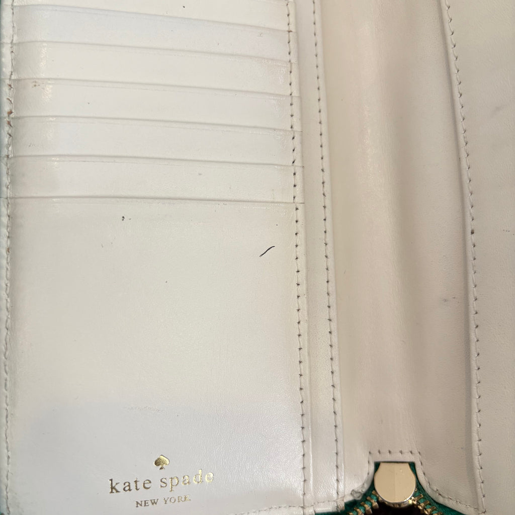 Kate Spade Green Cobble Hill Lacey Zip Around Wallet | Pre Loved |