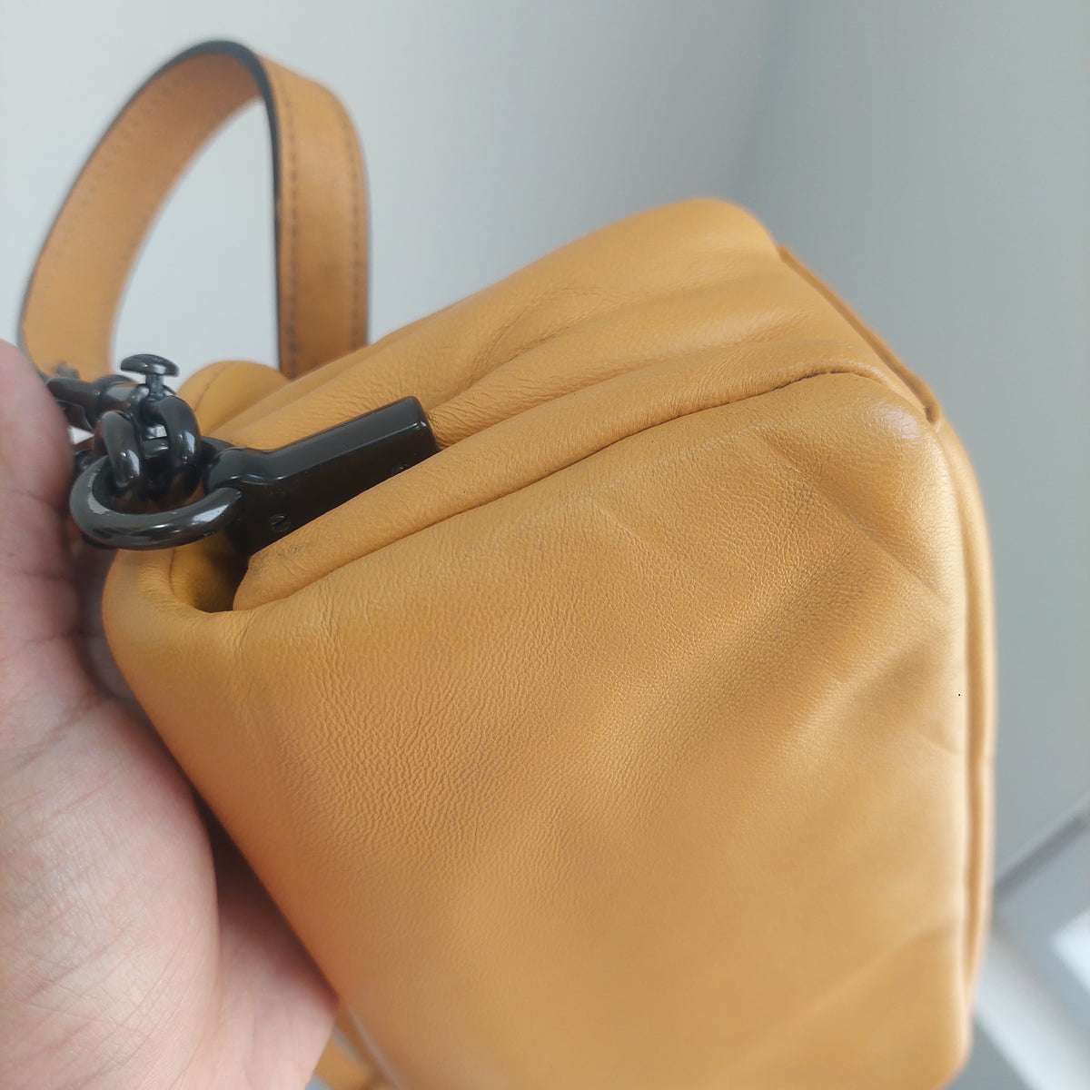Coach Yellow Pillow Tabby Nappa 18 Leather Shoulder Bag | Pre Loved |