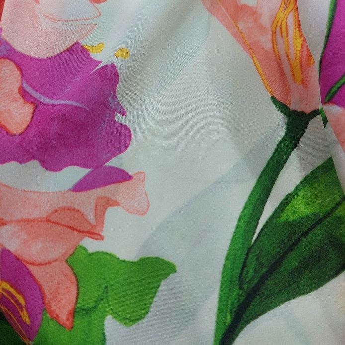 Zara Multicolour Satin Floral Print Button Down Shirt | Pre Loved |