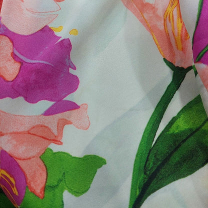Zara Multicolour Satin Floral Print Button Down Shirt | Pre Loved |