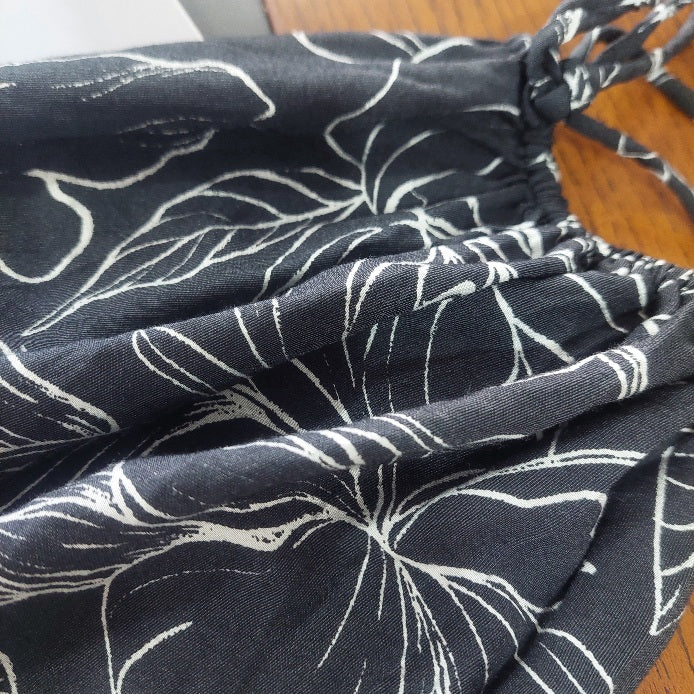H&M Black Floral Drawstring Oversized Maxi Dress | Pre Loved |