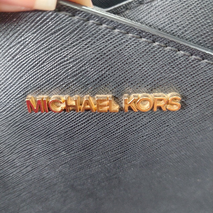 Michael Kors Black Jet Set Large Saffiano Leather Shoulder Bag | Gently Used |
