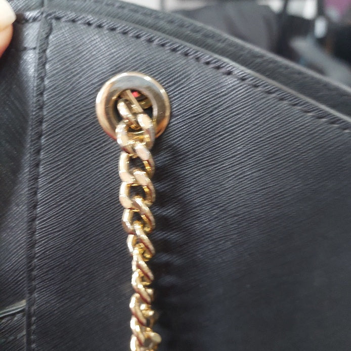 Michael Kors Black Jet Set Large Saffiano Leather Shoulder Bag | Gently Used |