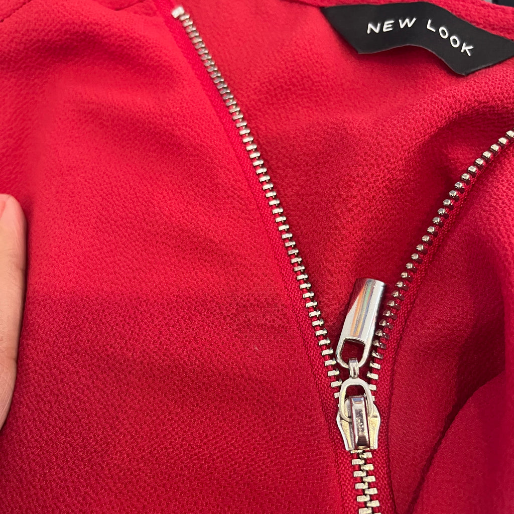New Look Red Front-zip Sleeveless Top | Gently Used |