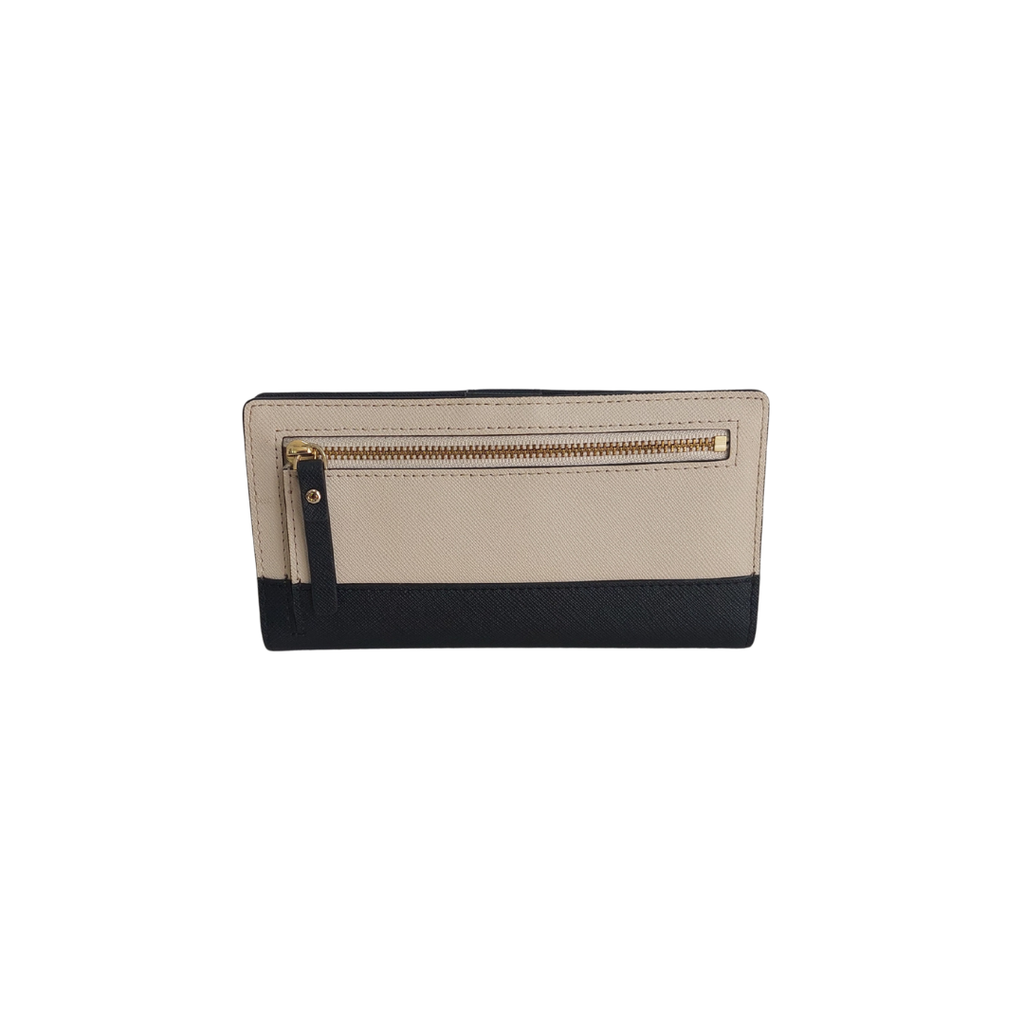 Kate Spade Cream & Black Leather Stacy Laurel Way Wallet | Pre Loved |