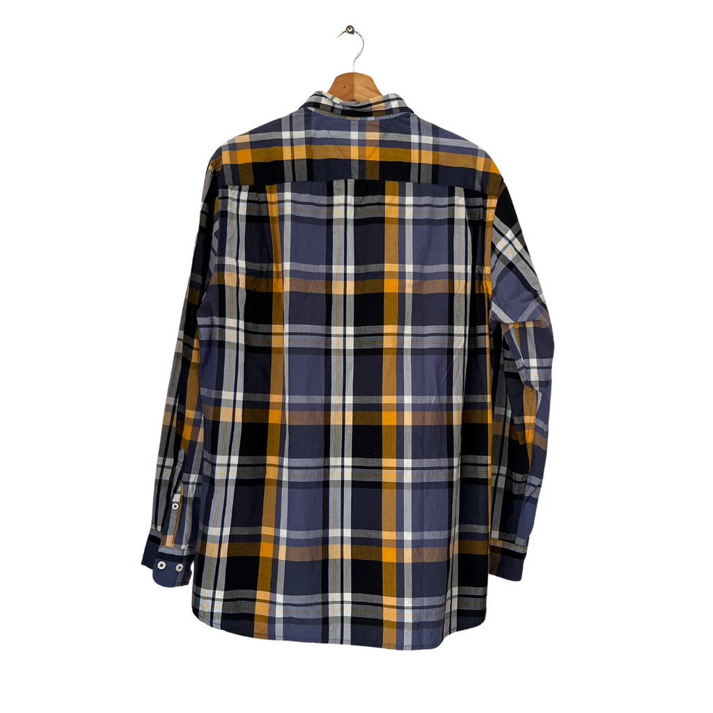 Tommy Hilfiger Men's Blue Checked Cotton Collared Shirt | Gently Used |