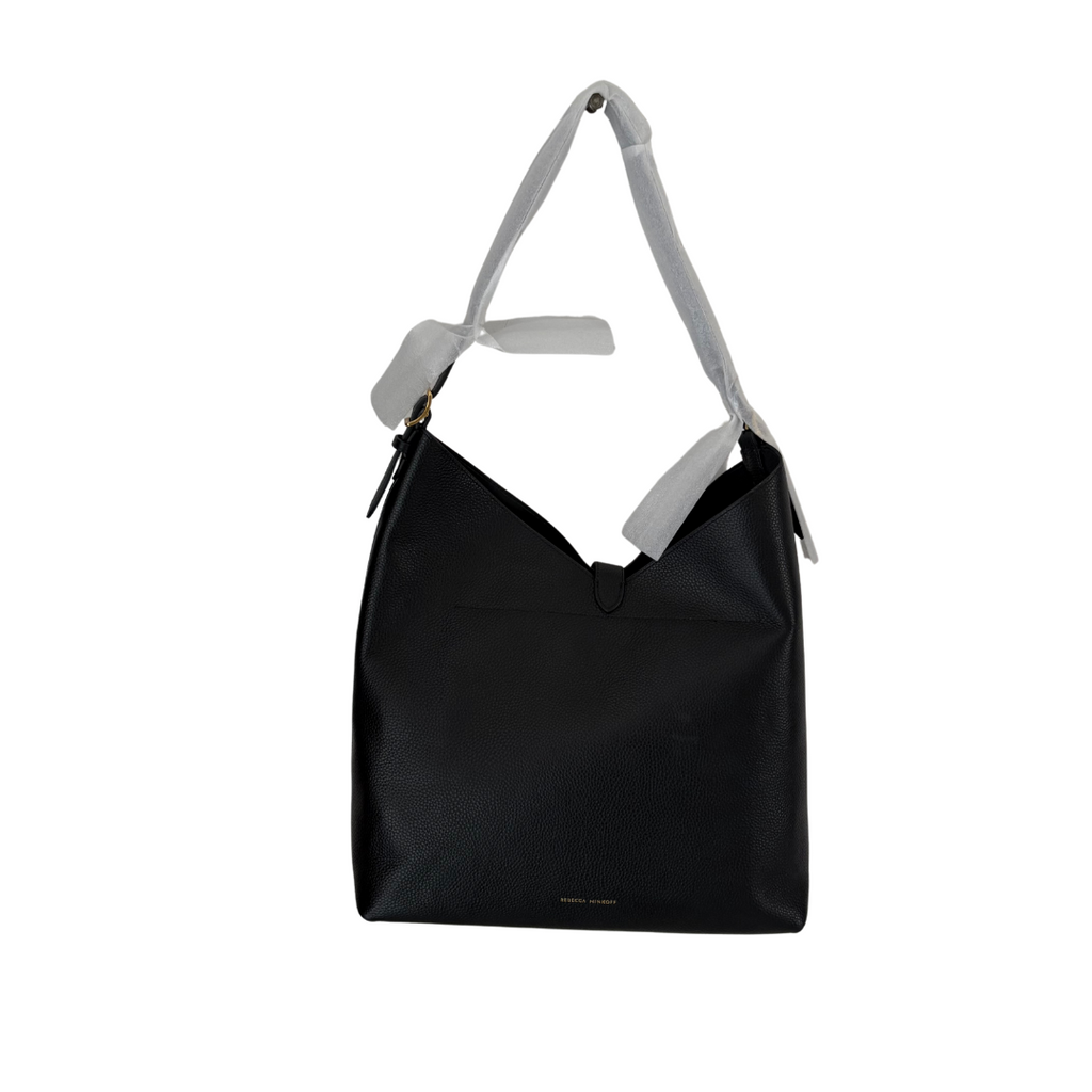Rebecca Minkoff Black Pebbled Leather 'Megan' Hobo Bag | Brand New |