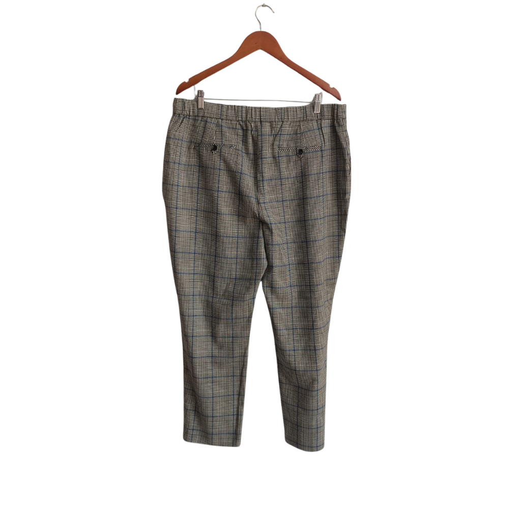 Dorothy Perkins Grey Check Print Straight Leg Pants | Brand New |