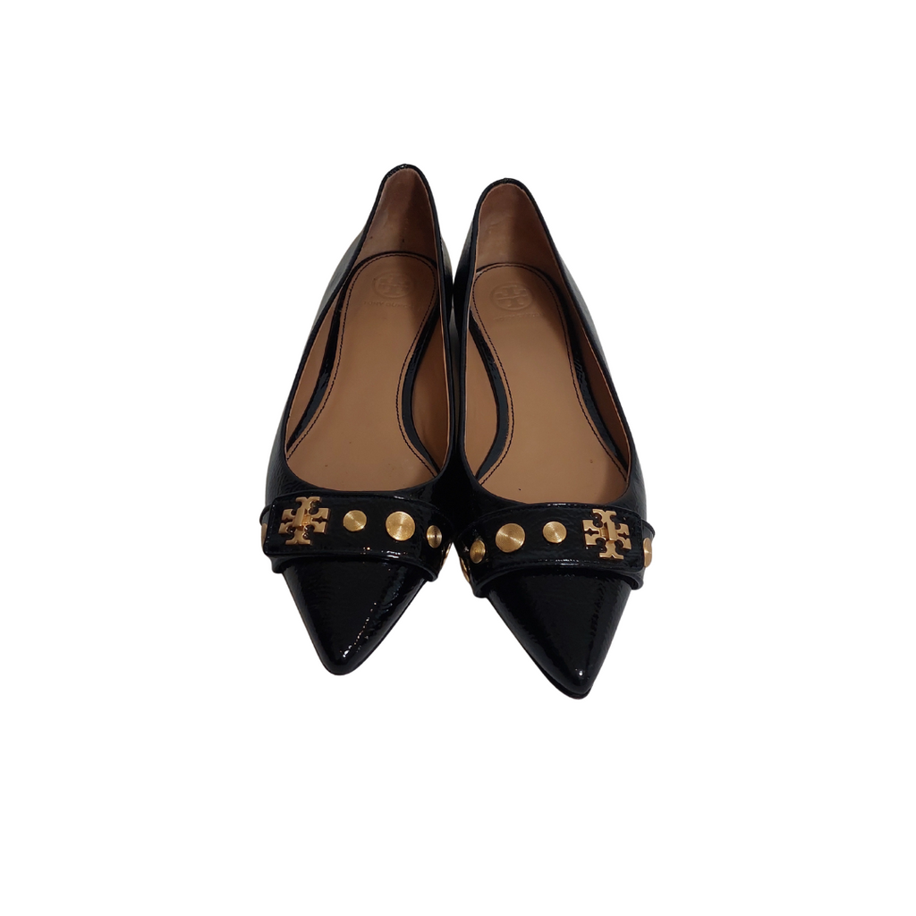 Tory Burch Black Patent Leather 'Kira' Studded Pumps | Pre Loved |