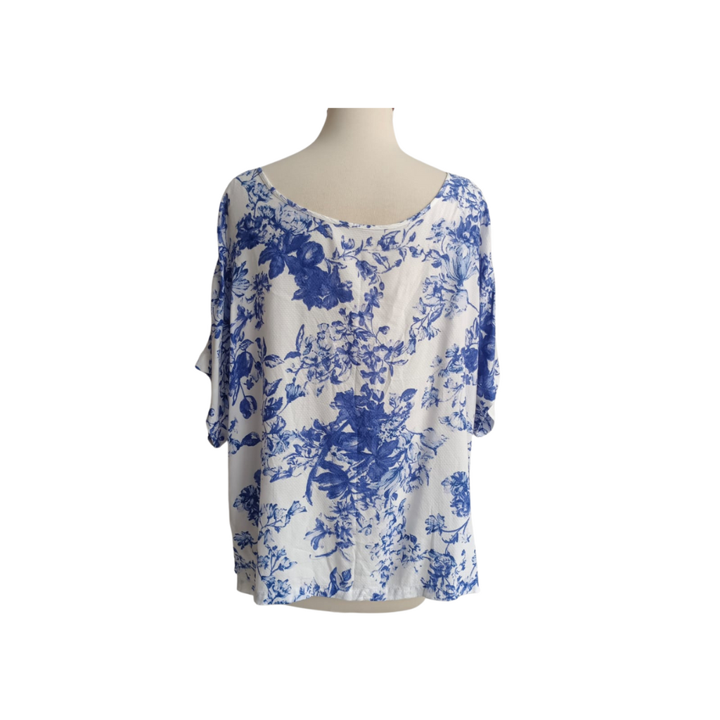 M&S White & Blue Oversize Top | Gently Used |