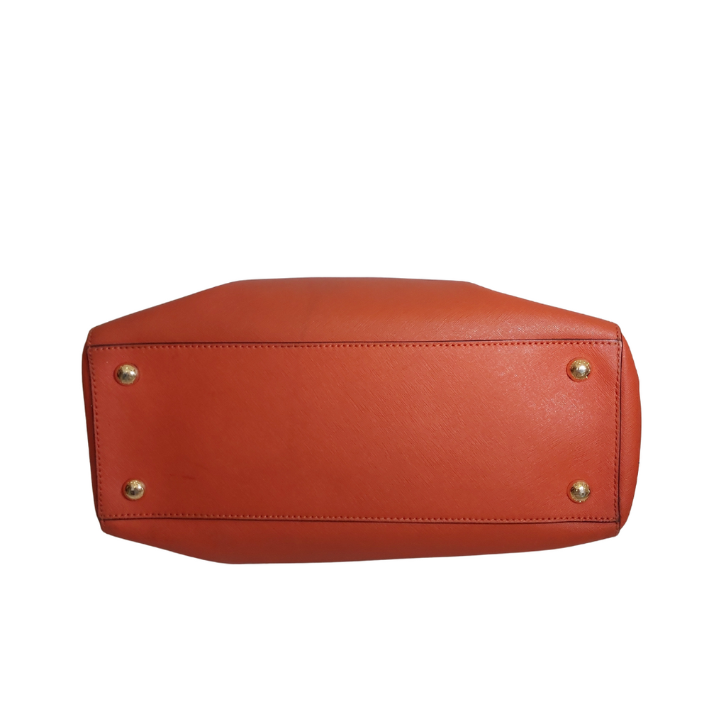 Michael Kors Orange Leather Medium Cynthia Tote | Pre Loved |