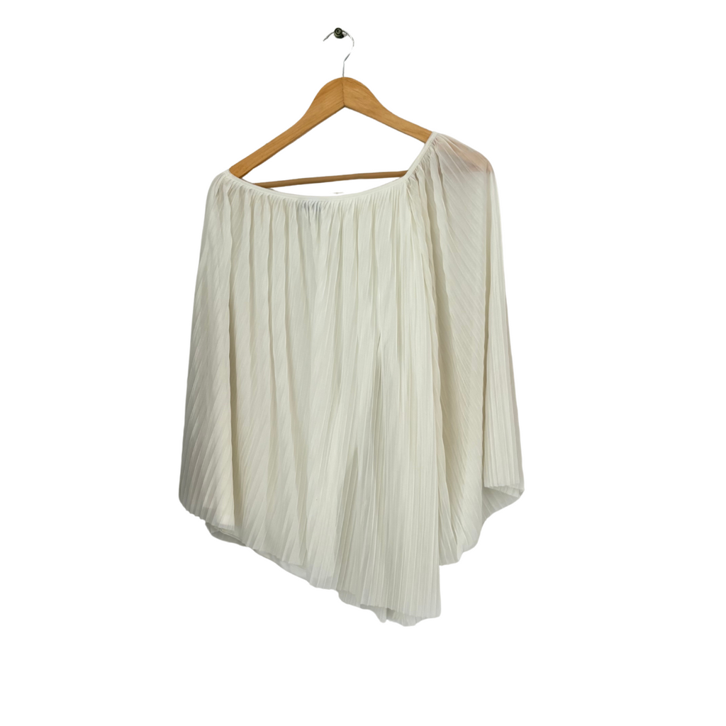 TopShop White Pleated One Shoulder Top | Like New |