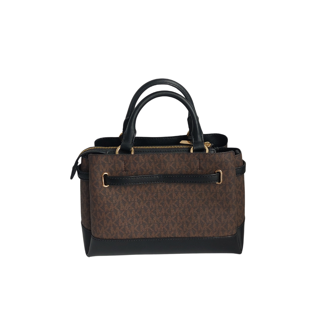 Michael Kors Brown Reed Small Belted Logo Satchel Bag | Gently Used |