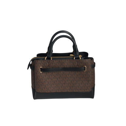 Michael Kors Brown Reed Small Belted Logo Satchel Bag | Gently Used |