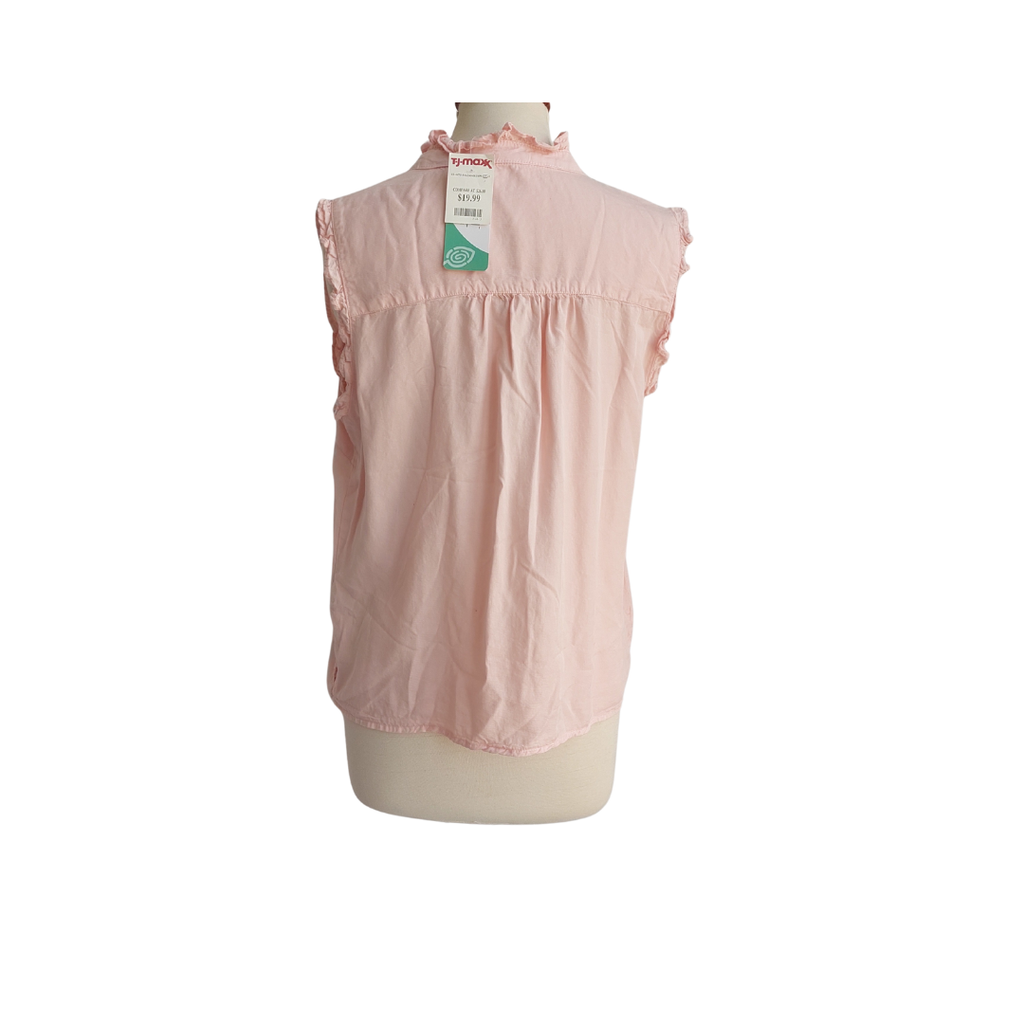 Velvet Heart Light Pink Sleeveless Button Down Top | Brand New |