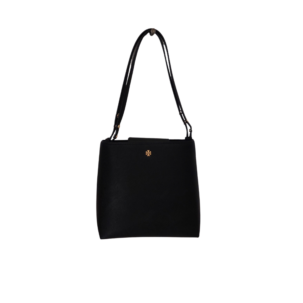 Tory Burch Black Leather Emerson Bucket Bag | Gently Used |