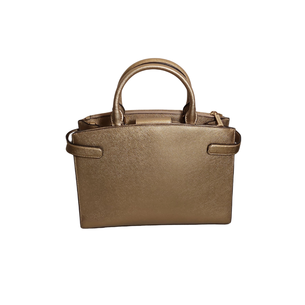 Michael Kors Karla Gold Leather Large Satchel Bag | Pre Loved |