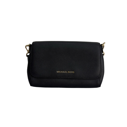 Michael Kors Black Saffiano Leather Convertible Pouchette Crossbody Bag | Pre Loved |