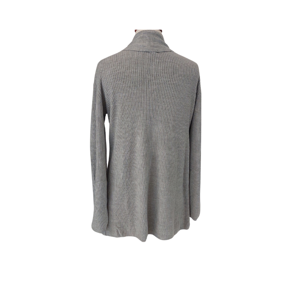 Karen Scott Grey Ribbed Open Sweater | Gently Used |
