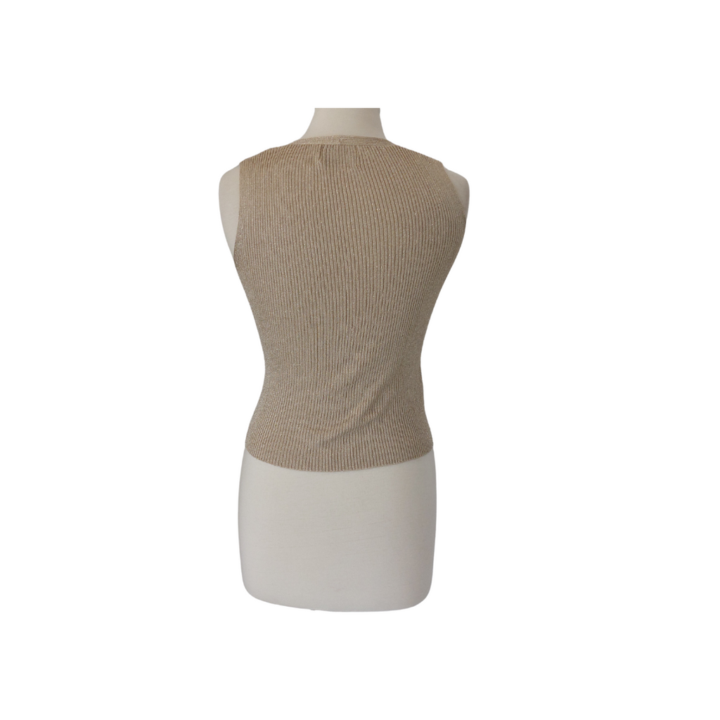 Wallis Gold Metallic Sleeveless Top | Gently Used |