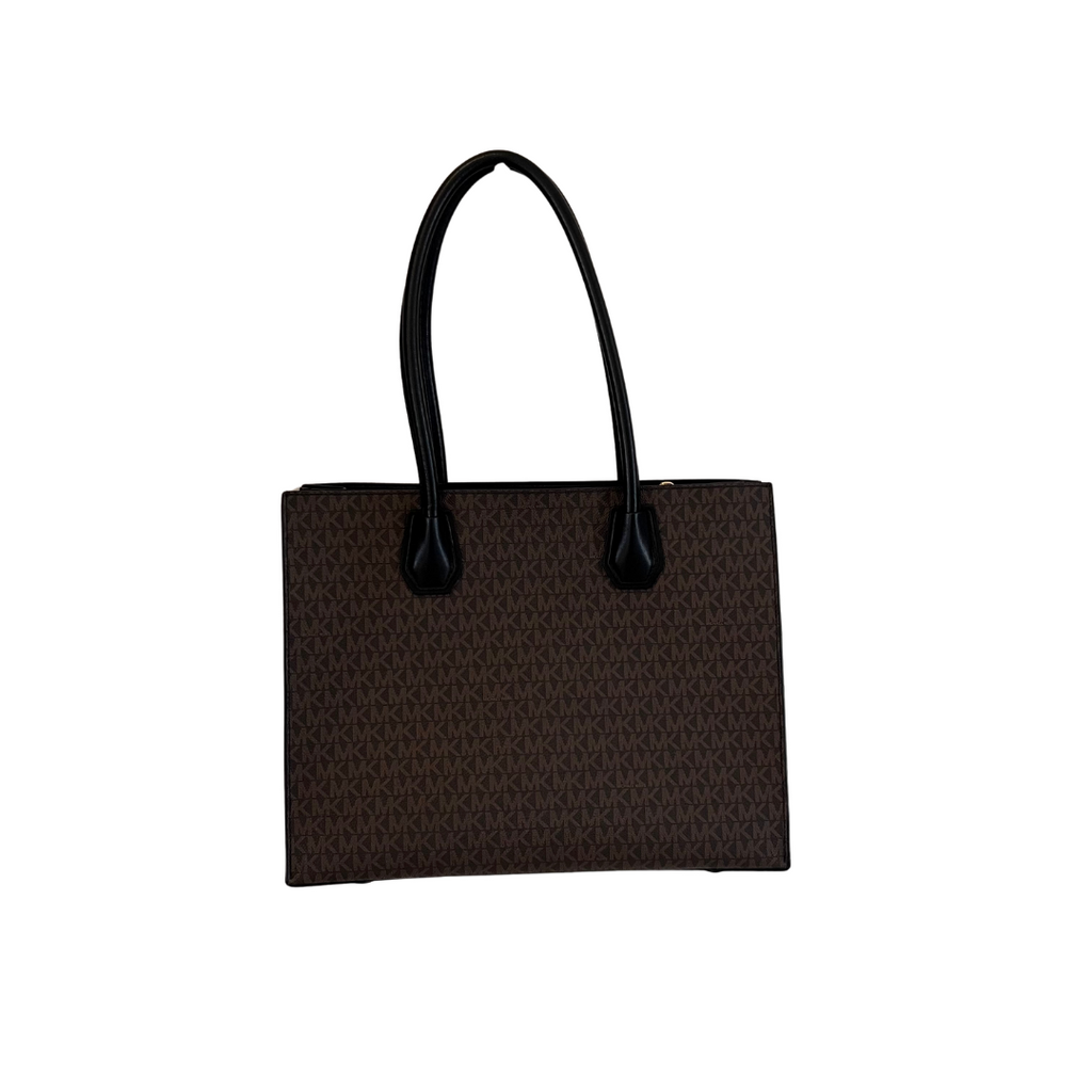 Michael Kors Brown & Black Monogram XL Pocket Tote Bag | Gently Used |