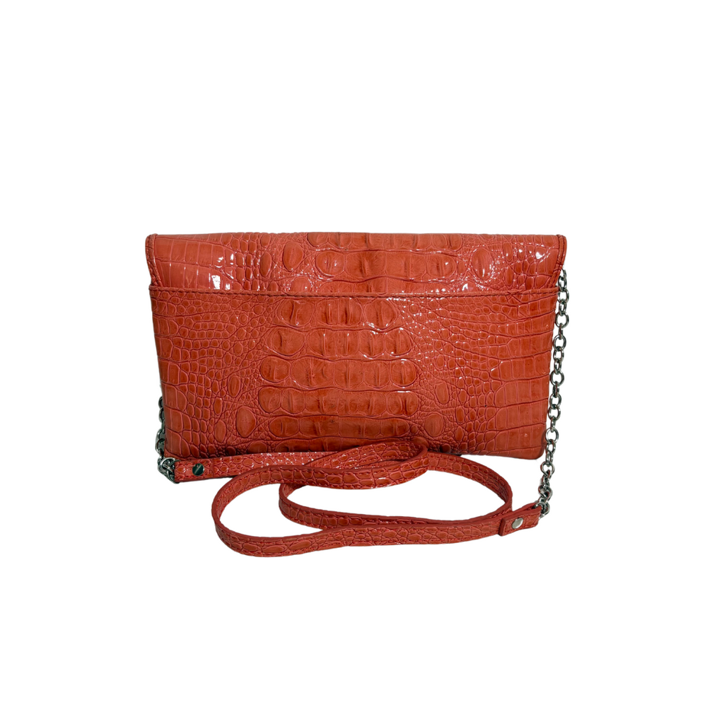 Nine West Orange Patent Leatherette Crossbody Bag | Pre Loved |