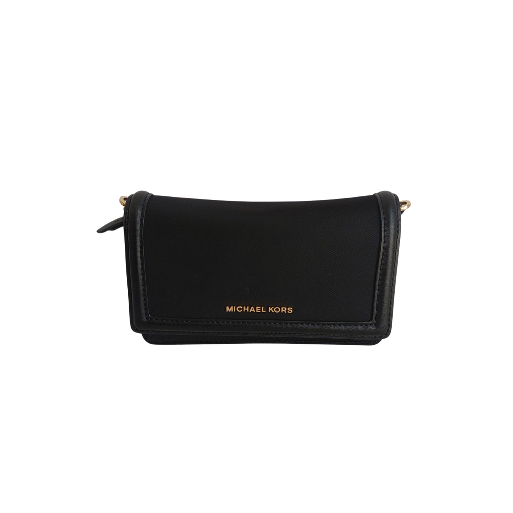 Michael Kors Black Nylon Jet Set Small Gabardine Smartphone Crossbody Bag | Gently Used |