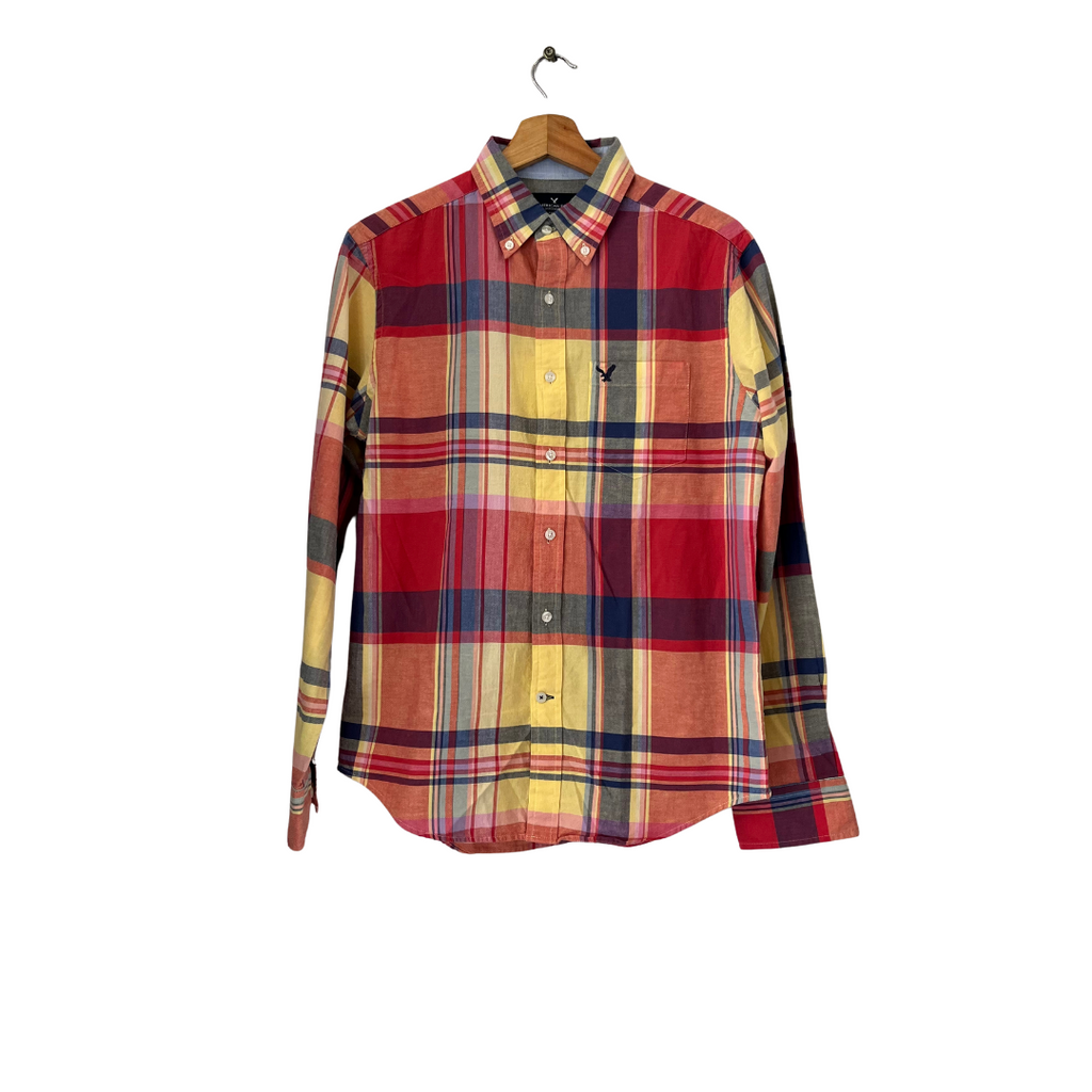 American Eagle Men's Multicoloured Checked Shirt | Gently Used |