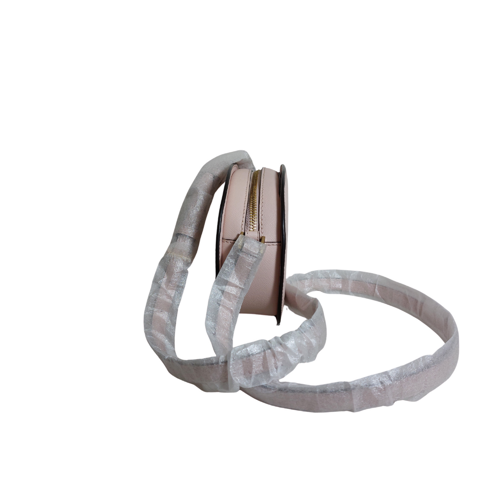 Michael Kors Light Pink Saffiano Leather Jet Set Oval Crossbody Bag | Like New |