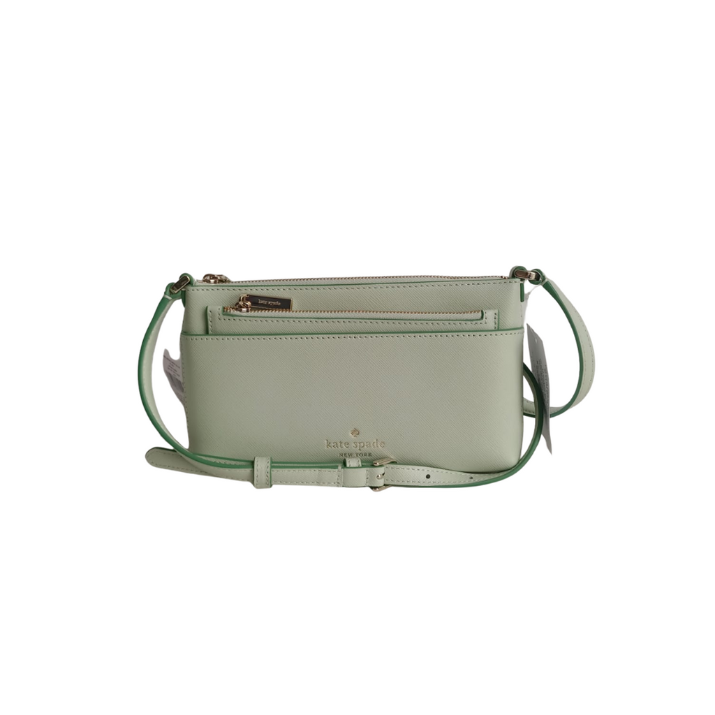 Kate Spade Light Olive Sadie Saffiano Leather Top Zip Crossbody Bag | Brand New |