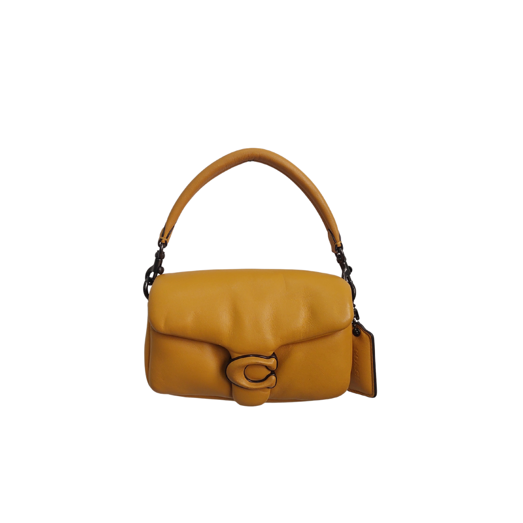 Coach Yellow Pillow Tabby Nappa 18 Leather Shoulder Bag | Pre Loved |