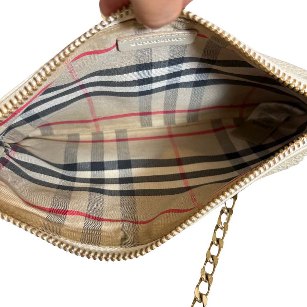 Burberry Beige Leather Crossbody Bag | Pre Loved |