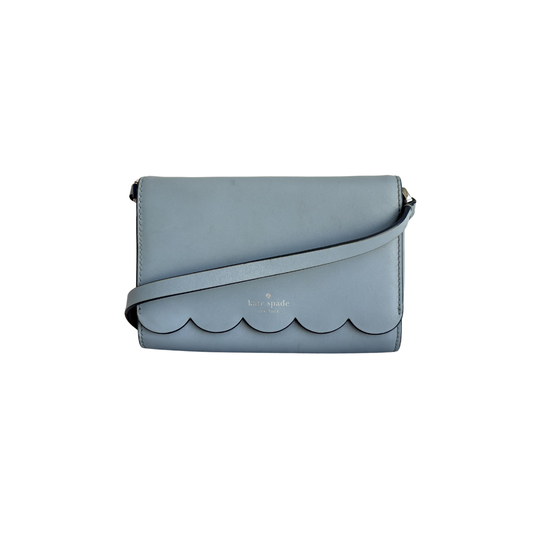 Kate Spade Light Blue Magnolia Street Izabella Leather Crossbody Bag | Pre Loved |