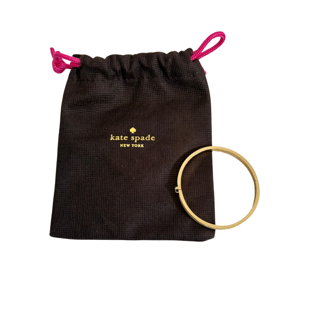 Kate Spade Gold & Cream Thin Hinge Bangle | Pre Loved |