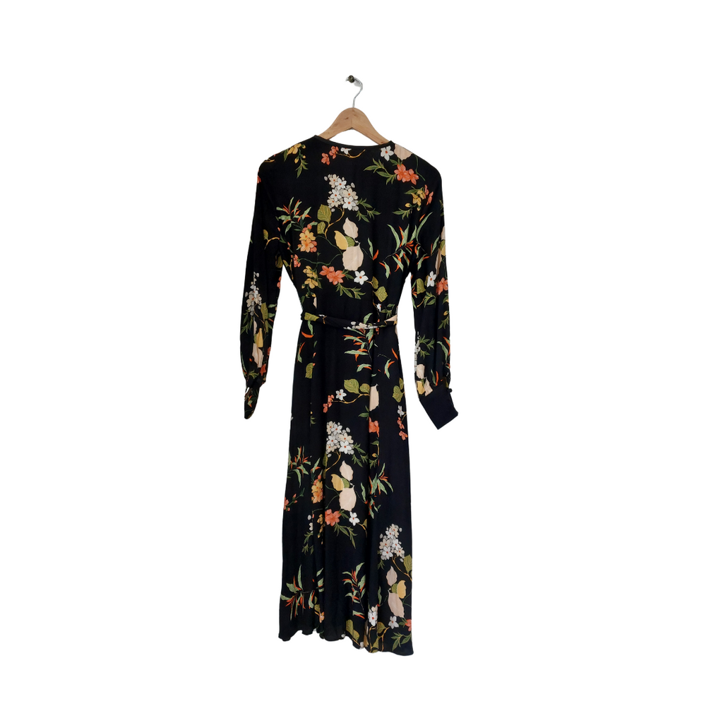 ZARA Black Printed Belted Maxi Dress | Gently Used |